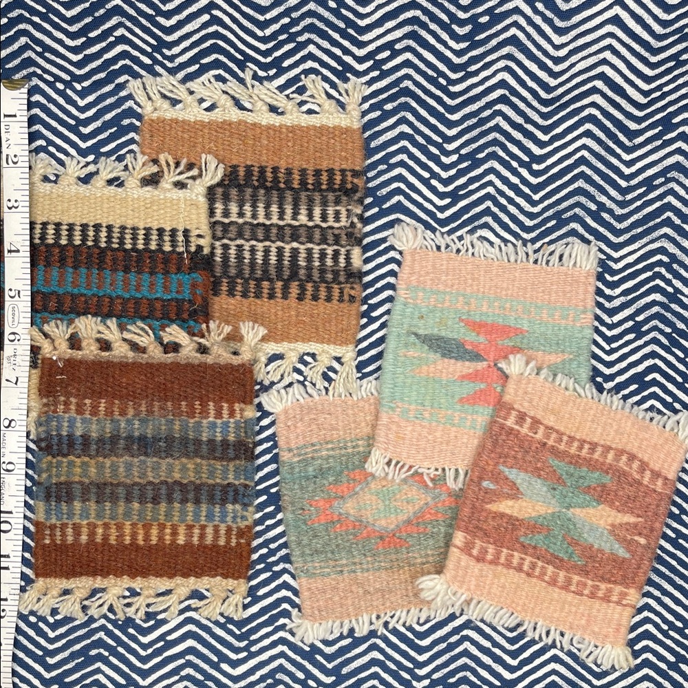 Source Unknown Multicolor Woven Coasters Set 6pc